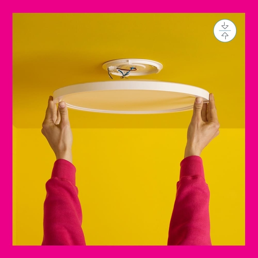 WiZ - Iluminação de teto LED RGB com regulação SUPERSLIM LED/32W/230V 2700-6500K Wi-Fi branco