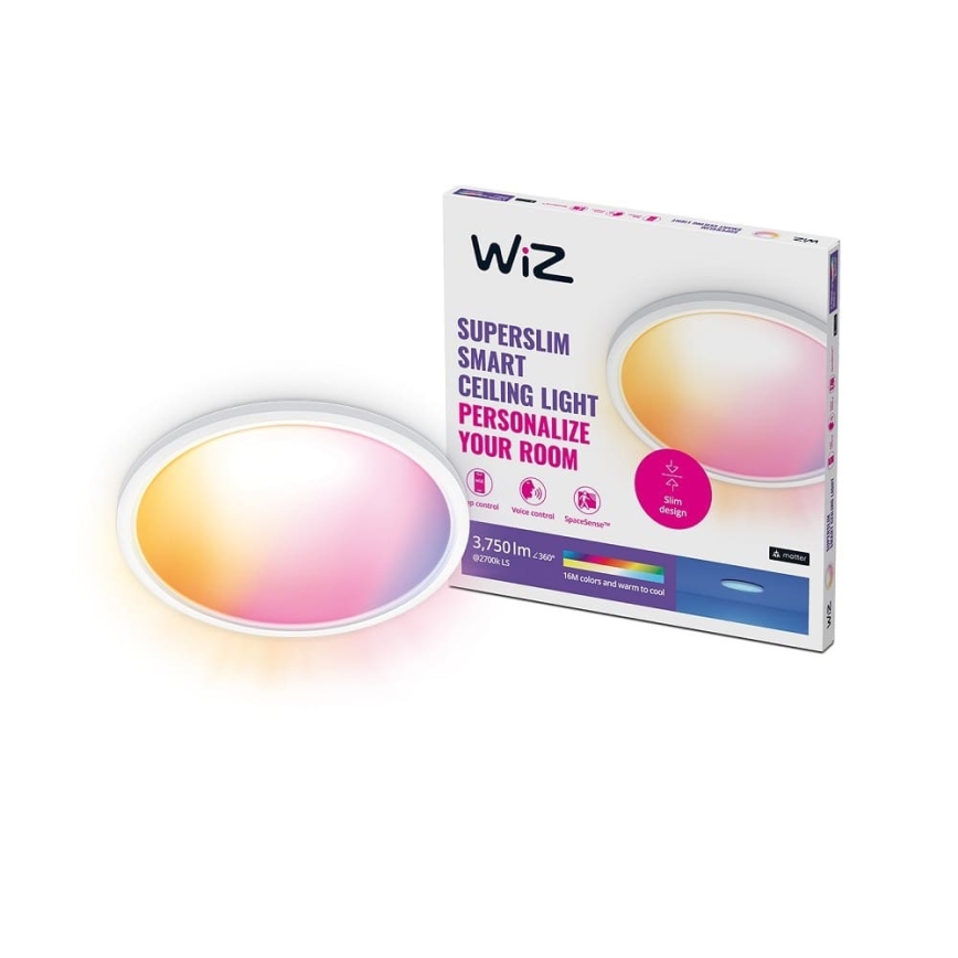 WiZ - Iluminação de teto LED RGB com regulação SUPERSLIM LED/32W/230V 2700-6500K Wi-Fi branco