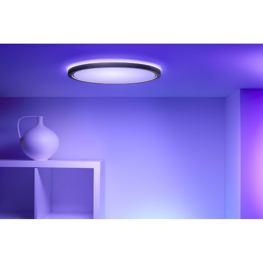 WiZ - Iluminação de teto LED RGB com regulação SUPERSLIM LED/32W/230V 2700-6500K Wi-Fi preto