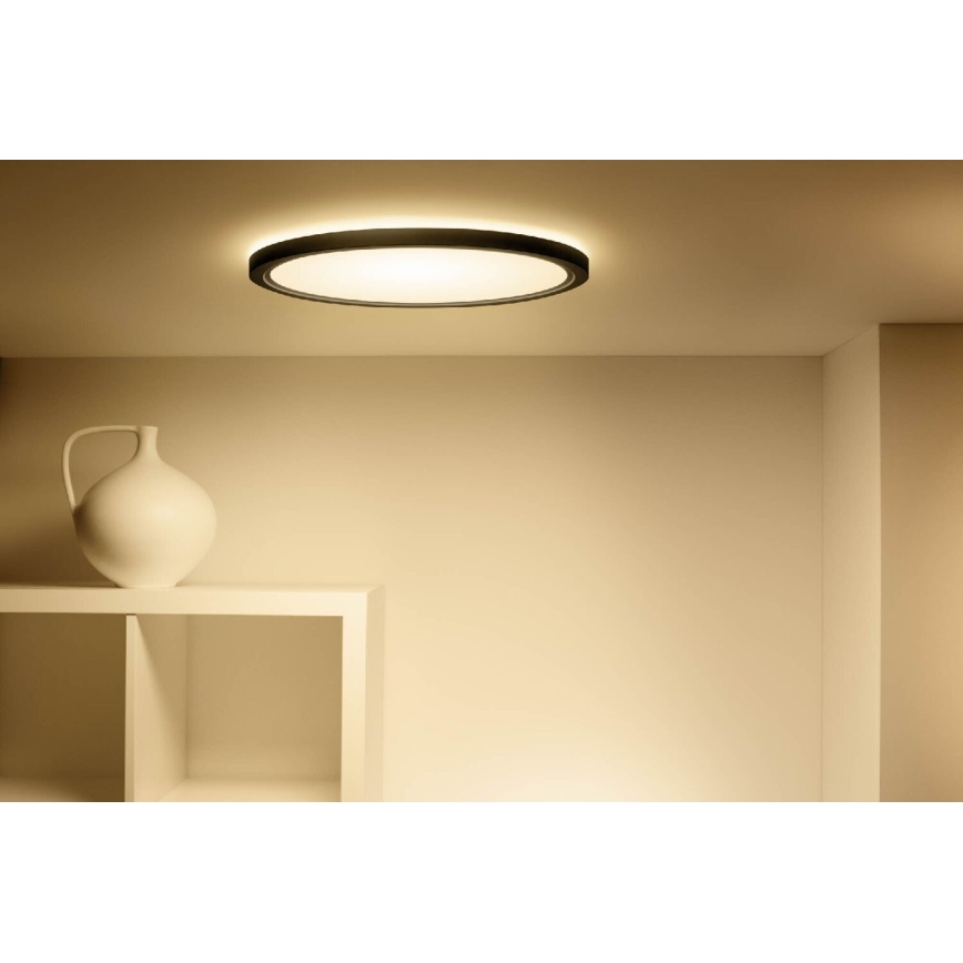 WiZ - Iluminação de teto LED RGB com regulação SUPERSLIM LED/32W/230V 2700-6500K Wi-Fi preto