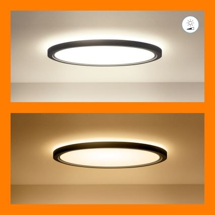 WiZ - Iluminação de teto LED RGB com regulação SUPERSLIM LED/32W/230V 2700-6500K Wi-Fi preto