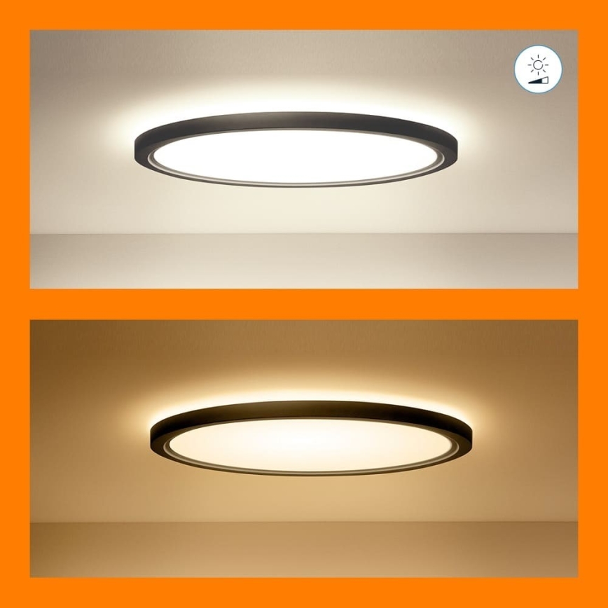 WiZ - Iluminação de teto LED RGB com regulação SUPERSLIM LED/32W/230V 2700-6500K Wi-Fi preto