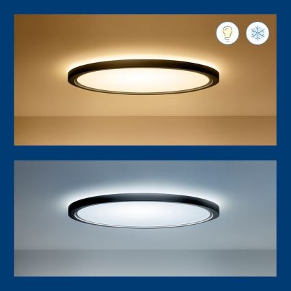 WiZ - Iluminação de teto LED RGB com regulação SUPERSLIM LED/32W/230V 2700-6500K Wi-Fi preto