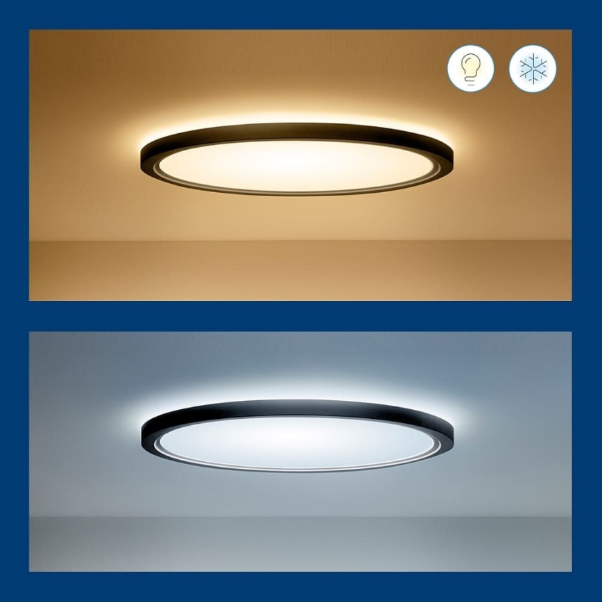 WiZ - Iluminação de teto LED RGB com regulação SUPERSLIM LED/32W/230V 2700-6500K Wi-Fi preto