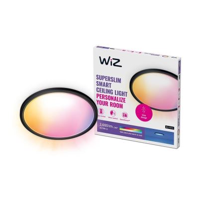 WiZ - Iluminação de teto LED RGB com regulação SUPERSLIM LED/32W/230V 2700-6500K Wi-Fi preto