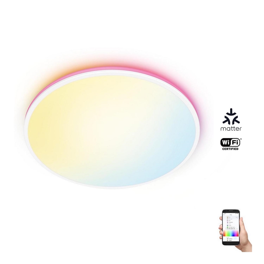 WiZ - Iluminação de teto LED RGBW com regulação RUNE LED/21W/230V 2700-6500K Wi-Fi branco