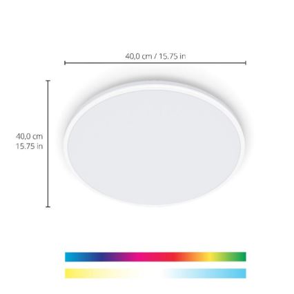 WiZ - Iluminação de teto LED RGBW com regulação RUNE LED/21W/230V 2700-6500K Wi-Fi branco