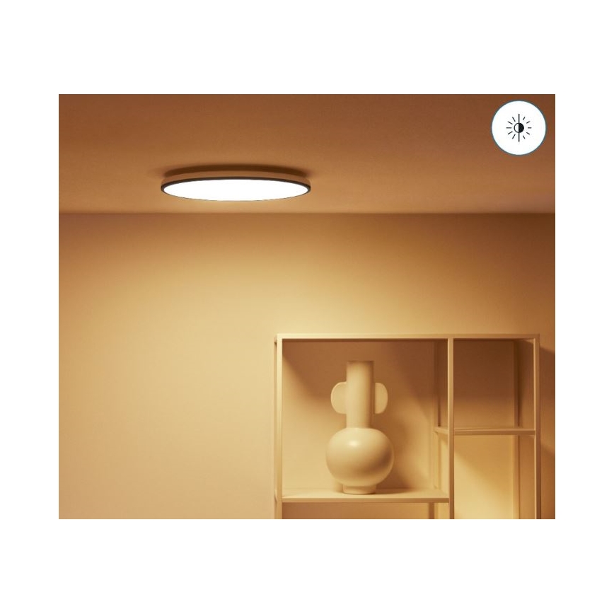 WiZ - Iluminação de teto LED RGBW com regulação RUNE LED/21W/230V 2200-6500K Wi-Fi preto