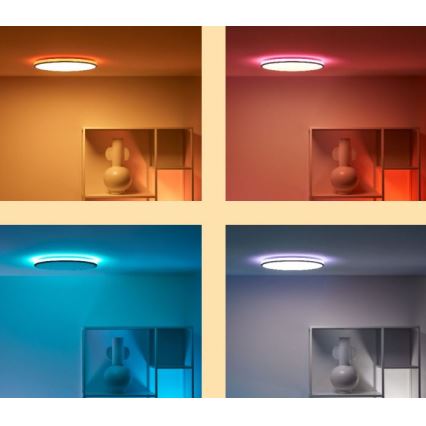 WiZ - Iluminação de teto LED RGBW com regulação RUNE LED/21W/230V 2200-6500K Wi-Fi preto