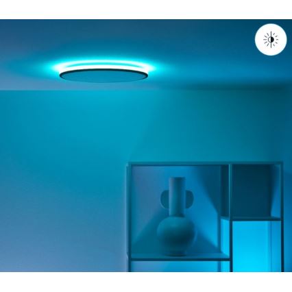 WiZ - Iluminação de teto LED RGBW com regulação RUNE LED/21W/230V 2200-6500K Wi-Fi preto
