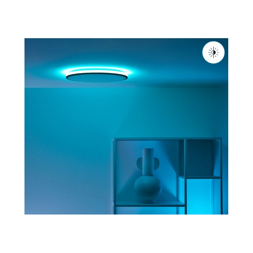 WiZ - Iluminação de teto LED RGBW com regulação RUNE LED/21W/230V 2200-6500K Wi-Fi preto