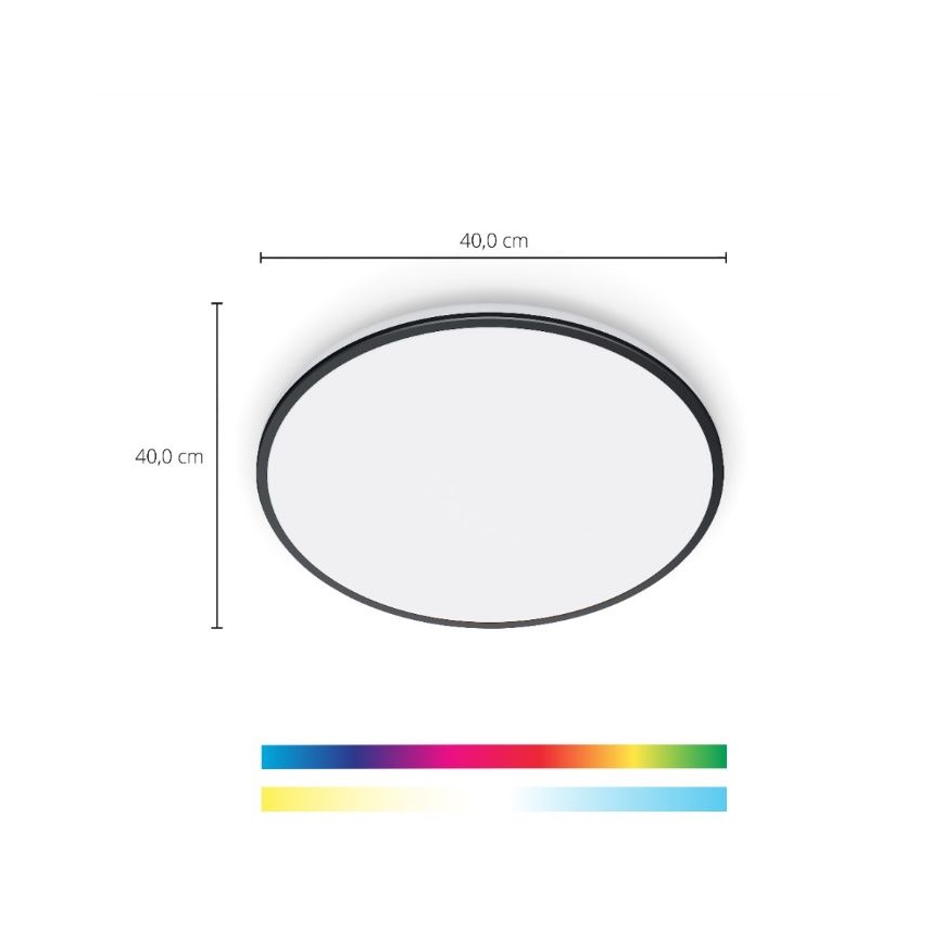 WiZ - Iluminação de teto LED RGBW com regulação RUNE LED/21W/230V 2200-6500K Wi-Fi preto