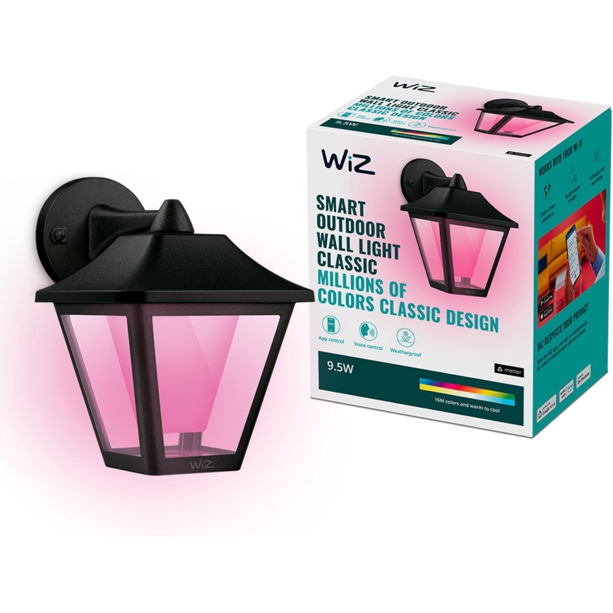 WiZ - LED RGBW Iluminação de parede exterior com regulação LED/9,5W/230V 2700-5000K IP44 Wi-Fi