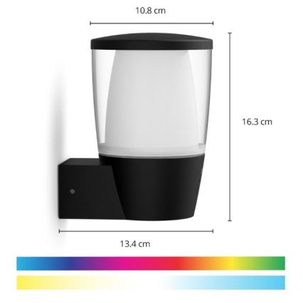 WiZ - LED RGBW Iluminação de parede exterior com regulação ELPAS LED/8,5W/230V 2700–5000K IP44 Wi-Fi