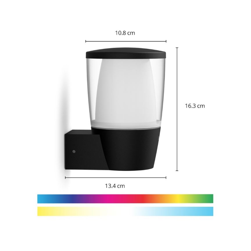 WiZ - LED RGBW Iluminação de parede exterior com regulação ELPAS LED/8,5W/230V 2700–5000K IP44 Wi-Fi
