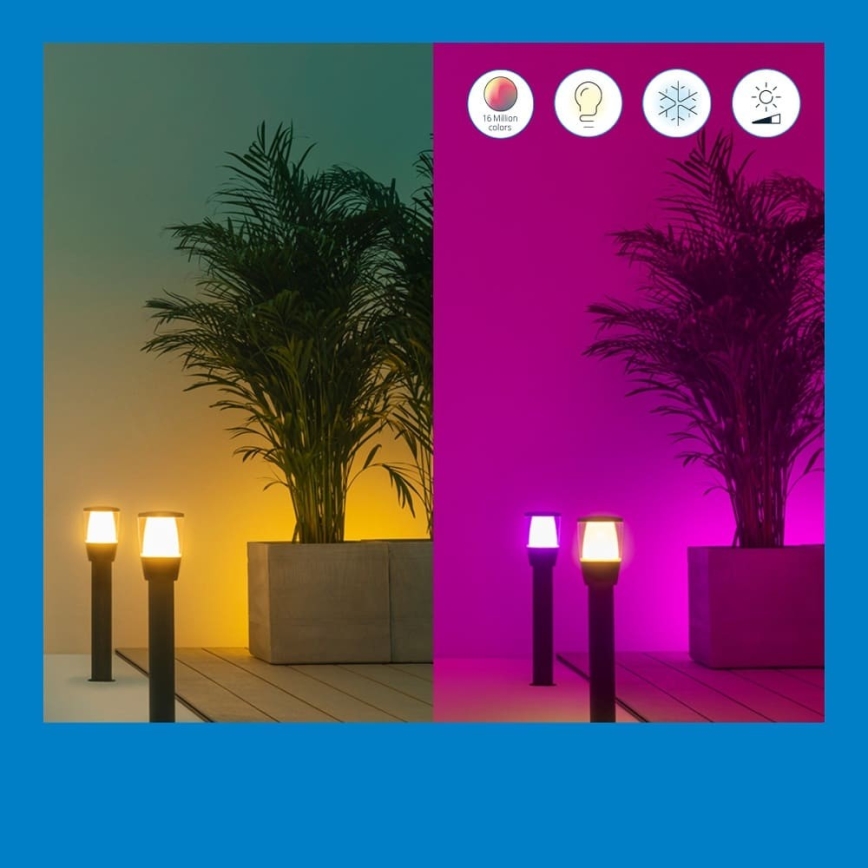 WiZ - Conjunto de extensão LED RGBW Regulação exterior candeeiro ELPAS LED/3,6W/12V 2700-5000K IP65 Wi-Fi