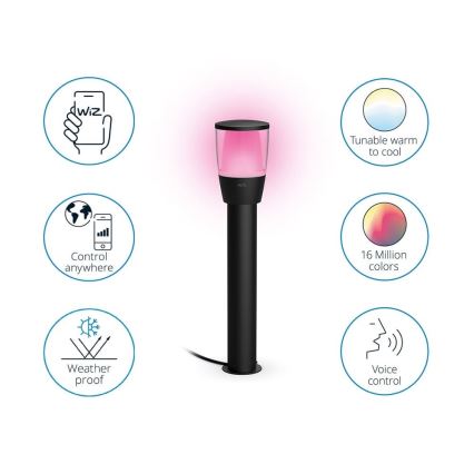 WiZ - Conjunto de extensão LED RGBW Regulação exterior candeeiro ELPAS LED/3,6W/12V 2700-5000K IP65 Wi-Fi