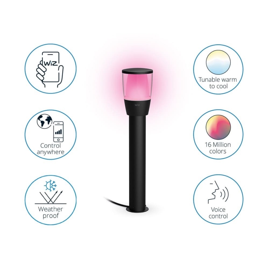 WiZ - Conjunto de extensão LED RGBW Regulação exterior candeeiro ELPAS LED/3,6W/12V 2700-5000K IP65 Wi-Fi