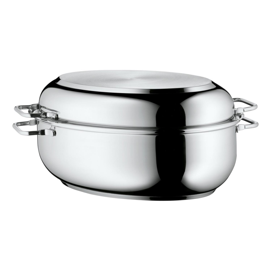 WMF - Assadeira oval com tampa  41x28,5 x18 cm aço inoxidável