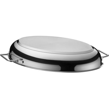 WMF - Assadeira oval com tampa  41x28,5 x18 cm aço inoxidável
