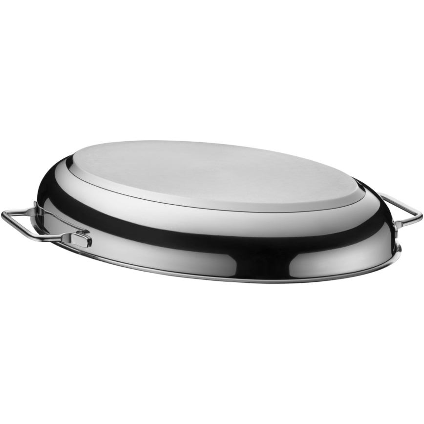 WMF - Assadeira oval com tampa  41x28,5 x18 cm aço inoxidável