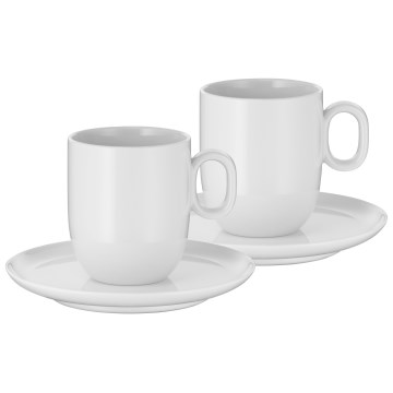 WMF - CONJUNTO 2x Chávenas de café com um pires BARISTA 170 ml branco