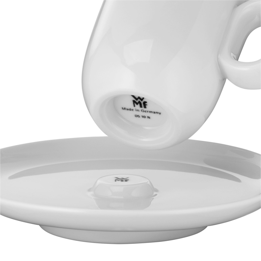 WMF - CONJUNTO 2x Chávenas de café expresso com pires BARISTA branco