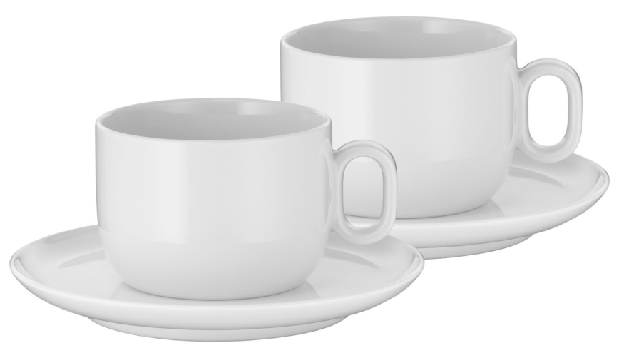 WMF - CONJUNTO 2x Chávenas para cappuccino com um pires BARISTA 160 ml branco