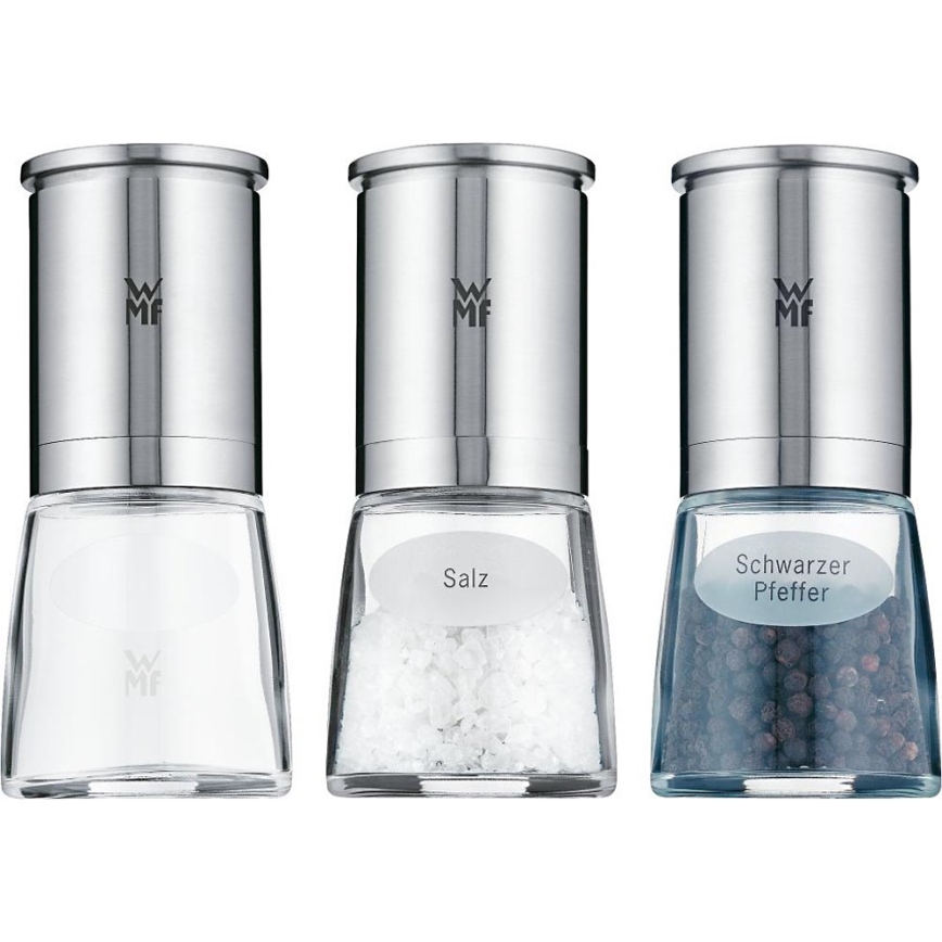 WMF - CONJUNTO 3x Moedores de especiaria DE LUXE aço inoxidável