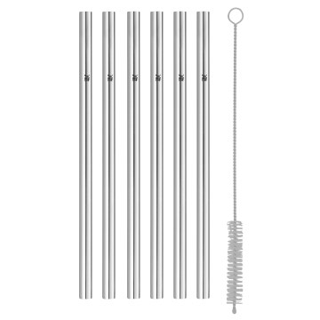 WMF - CONJUNTO 6x Palhinhas em aço inoxidável BARIC + escova de limpeza