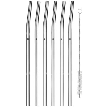 WMF - CONJUNTO 6x Palhinhas em aço inoxidável BARIC + escova de limpeza