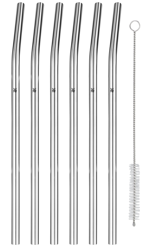 WMF - CONJUNTO 6x Palhinhas em aço inoxidável BARIC + escova de limpeza