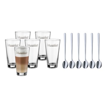 WMF - Conjunto de chávenas e colheres para latte macchiato CLEVER & MORE 6 unid.