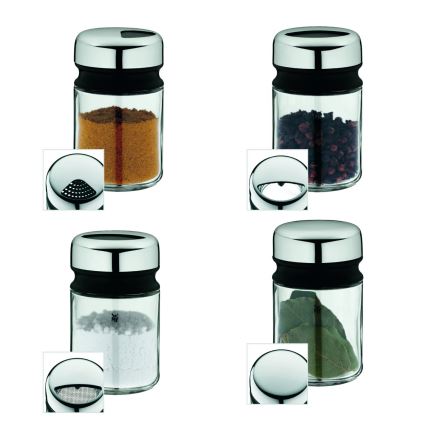 WMF - Conjunto de frascos para especiarias 4 unid. DEPOT 9,5 cm aço inoxidável