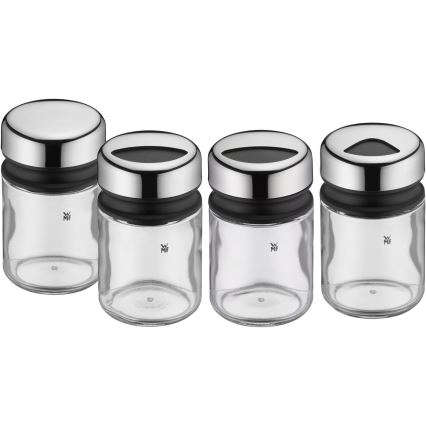 WMF - Conjunto de frascos para especiarias 4 unid. DEPOT 9,5 cm aço inoxidável
