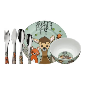 WMF - Conjunto de talheres e loiça para crianças FOREST FRIENDS 6unid.