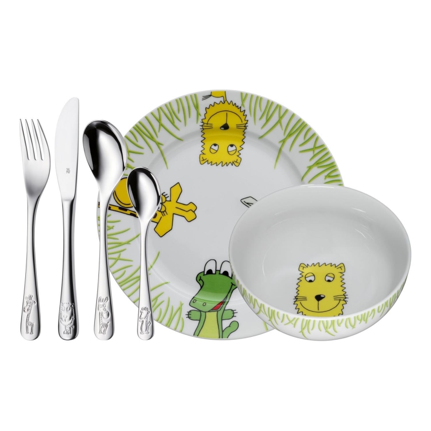 WMF - Conjunto de talheres e loiça para crianças SAFARI 6unid.