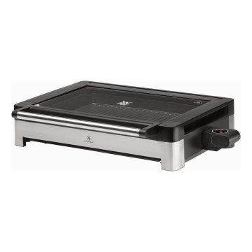WMF - Grelhador elétrico de mesa com tampa LONO 2200W/230V aço inoxidável