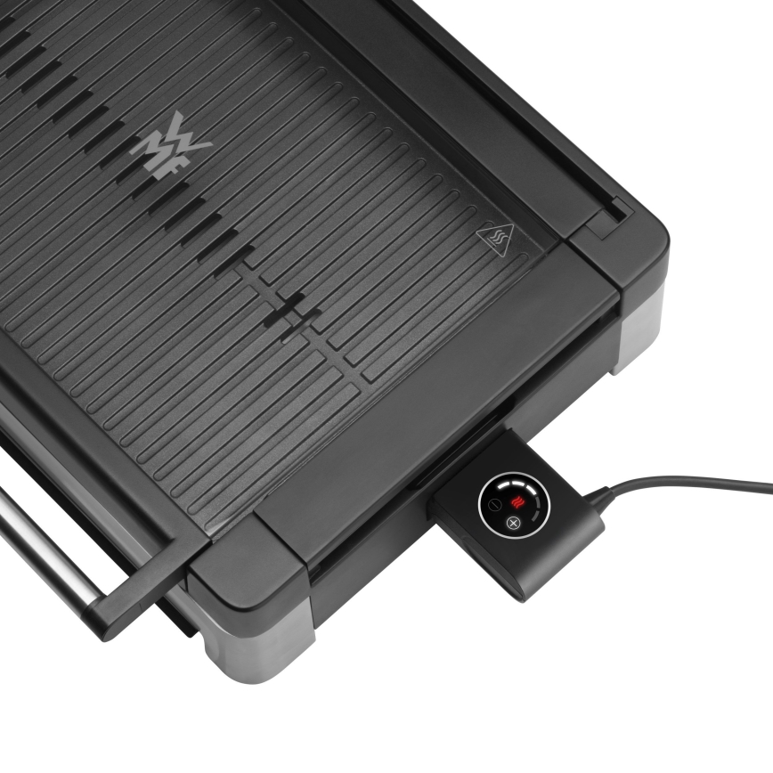 WMF - Grelhador elétrico de mesa com tampa LONO 2200W/230V aço inoxidável