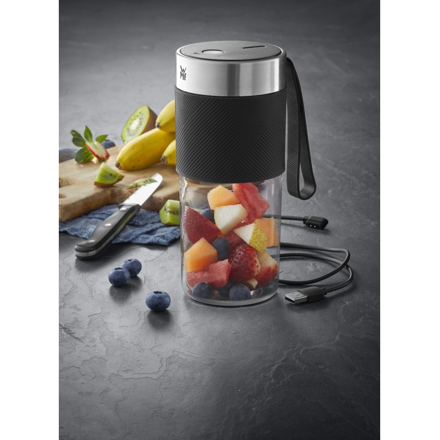 WMF - Liquidificador de viagem KITCHENminis 50W/7,4V 1200 mAh aço inoxidável