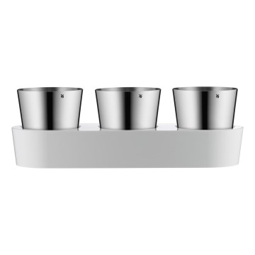 WMF - Vaso de ervas com rega automática 3unid. GOURMET branco/aço inoxidável