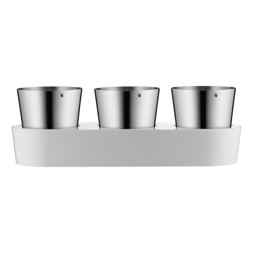 WMF - Vaso de ervas com rega automática 3unid. GOURMET branco/aço inoxidável