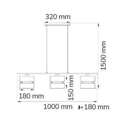 Wofi 11254 - Candelabro suspenso BELLE 3xE27/42W/230V