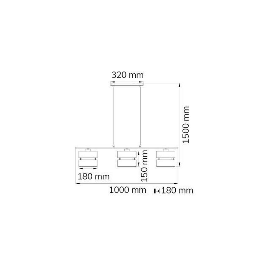 Wofi 11254 - Candelabro suspenso BELLE 3xE27/42W/230V
