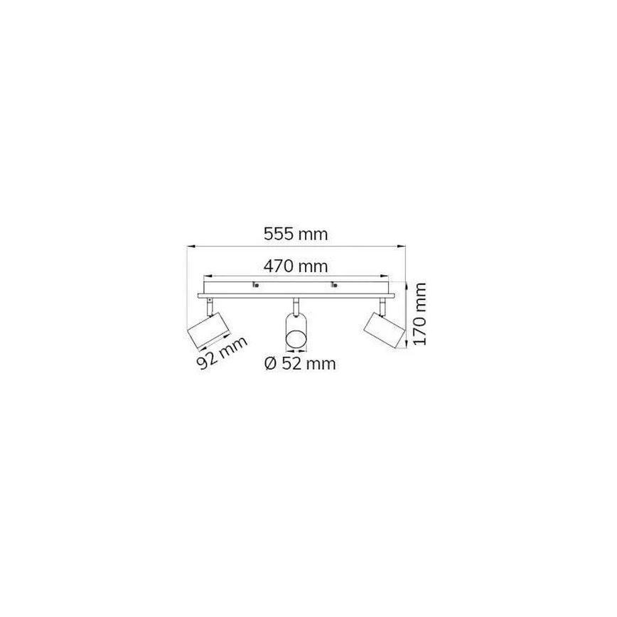 Wofi 11591 - Foco LED BALI 3xGU10/5W/230V + 2xLED/6W/230V 3000K