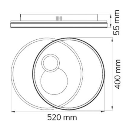 Wofi 11621 - Iluminação de teto LED com regulação AKON LED/38W/230V 2700-5500K+ controlo remoto