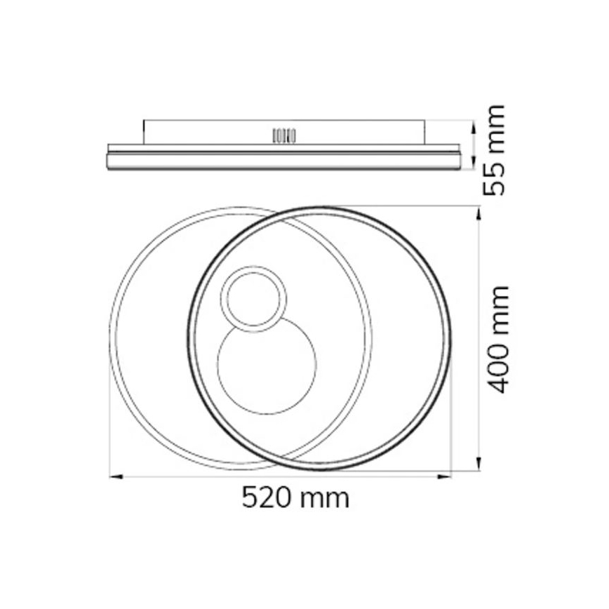 Wofi 11621 - Iluminação de teto LED com regulação AKON LED/38W/230V 2700-5500K+ controlo remoto