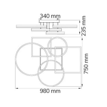 Wofi 11981 - Candelabro integrado LED com regulação VAASA LED/80W/230V