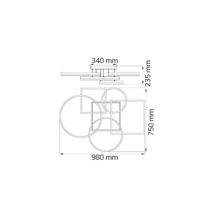Wofi 11981 - Candelabro integrado LED com regulação VAASA LED/80W/230V