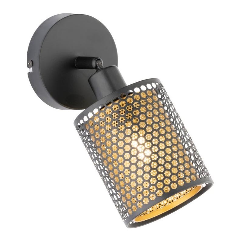 Wofi 12106 - Foco de parede CHEVAL 1xE14/28W/230V preto/dourado